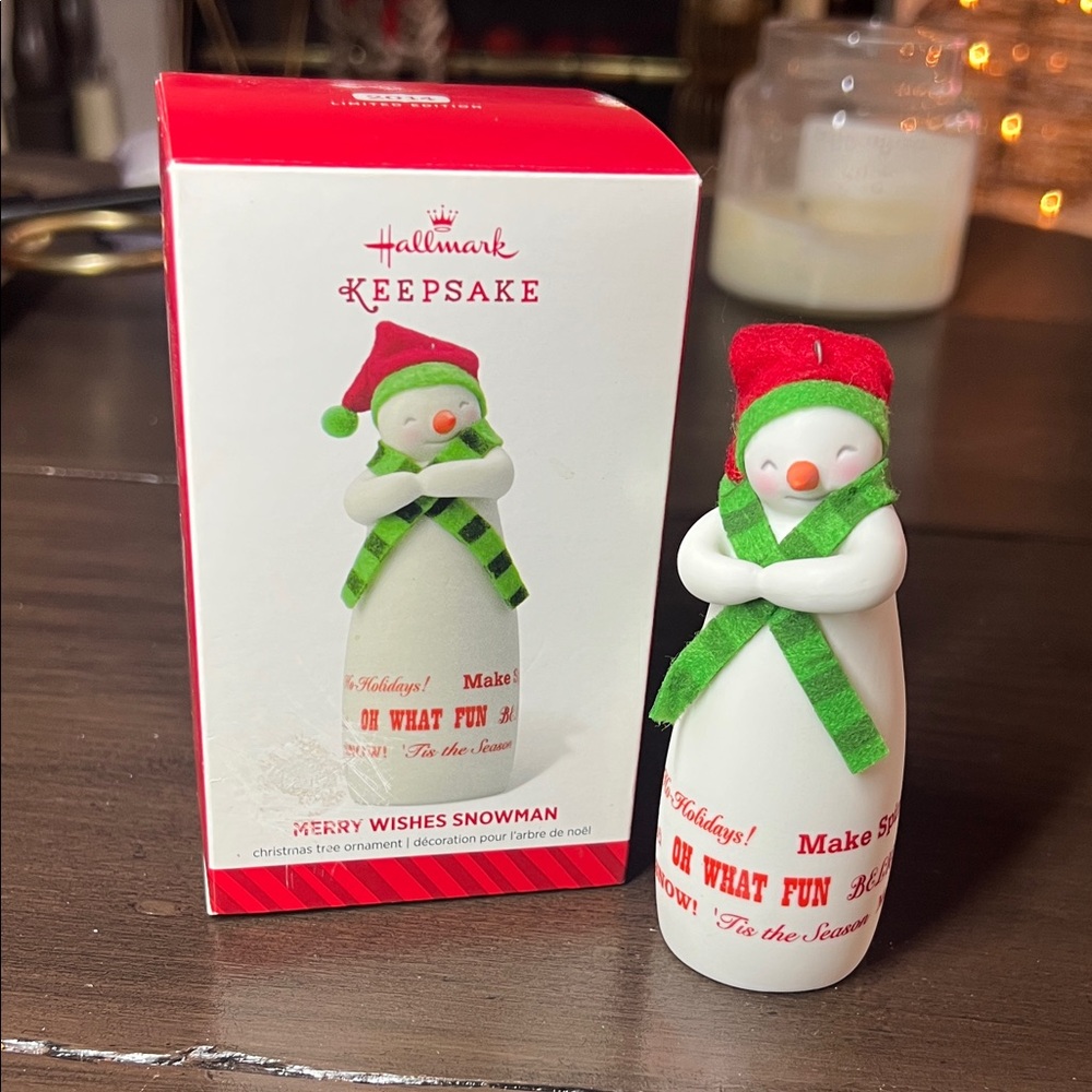Hallmark Keepsake Snowman with Red and Green Accents